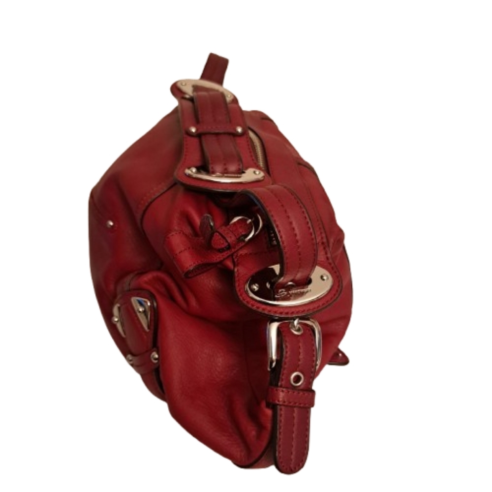 B. Makowsky Top Handle Buckle Detail Leather Slouchy Bag - Picture 3 of 11